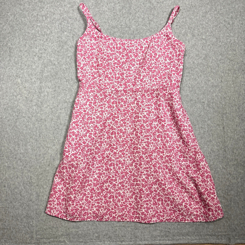 Old Navy Micro Floral Babydoll Dress Sz L Pink White Soft Girl Dainty Whimsical